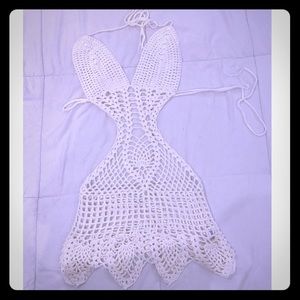 White swimsuit Crochet Cover up